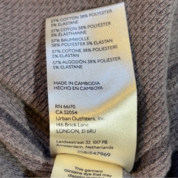 We The Free Distressed V-Neck Collared Waffle Top Heathered Purple Size Large - Picture 10 of 11